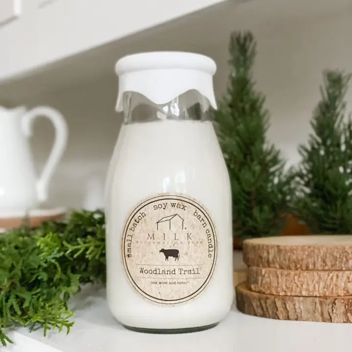 Milk Bottle Candle - Woodland Trail