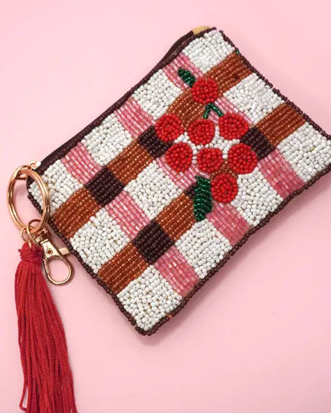 Beaded Cherry Coin Purse