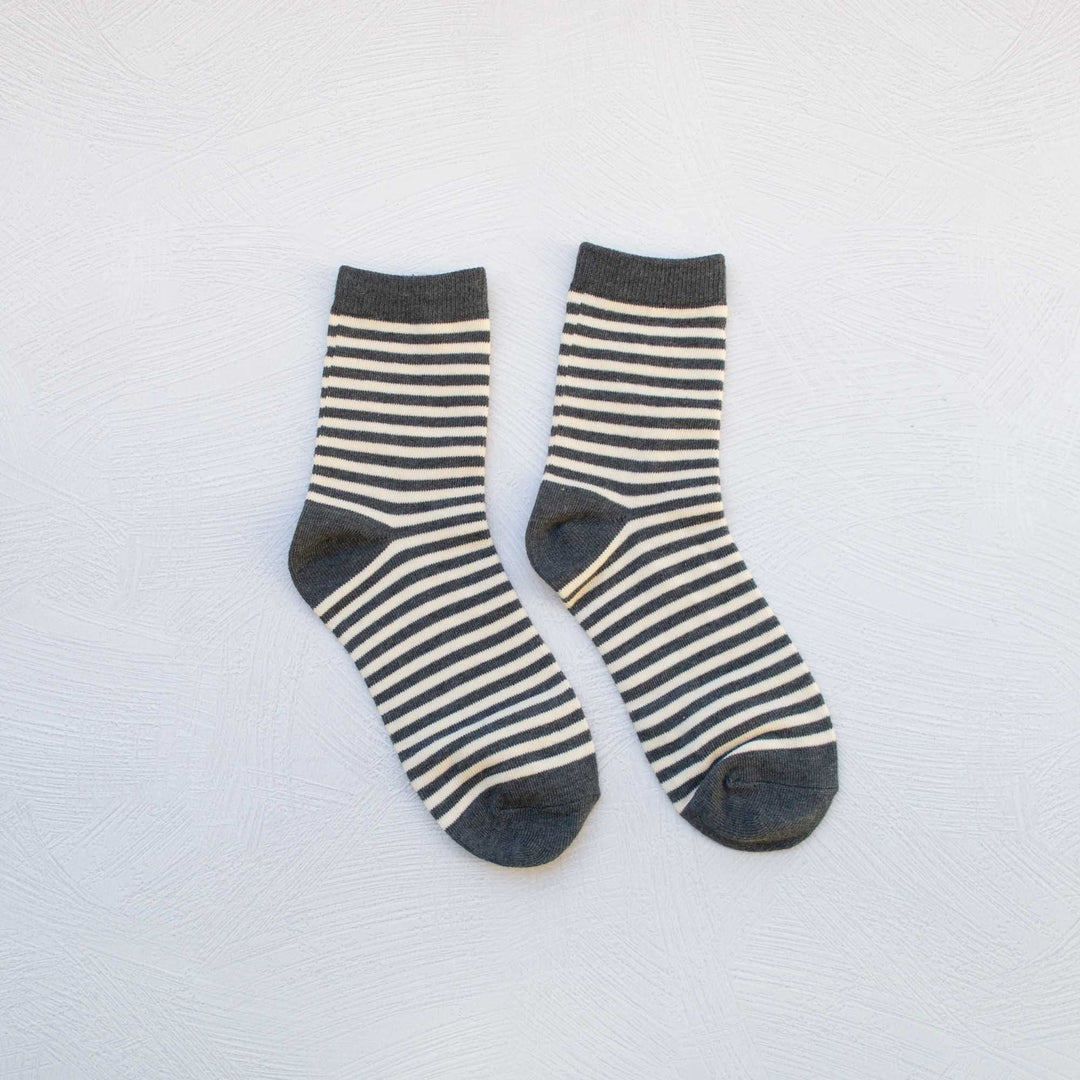 Striped Socks - Charcoal