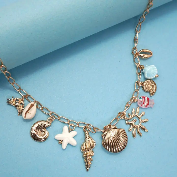 Under the Sea Charm Necklace - Gold