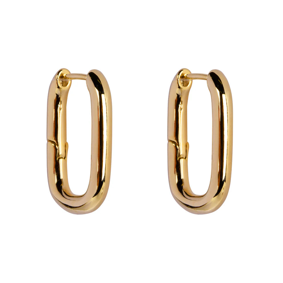 Rectangle Hoops - Gold