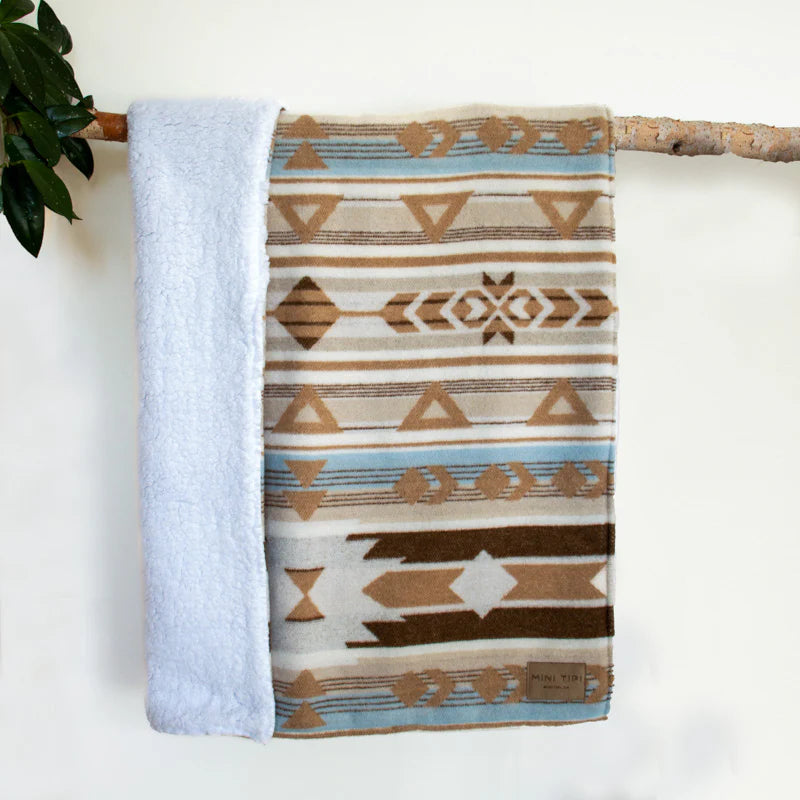 Mini Tipi Sand Indigenous Reversible Baby Blanket