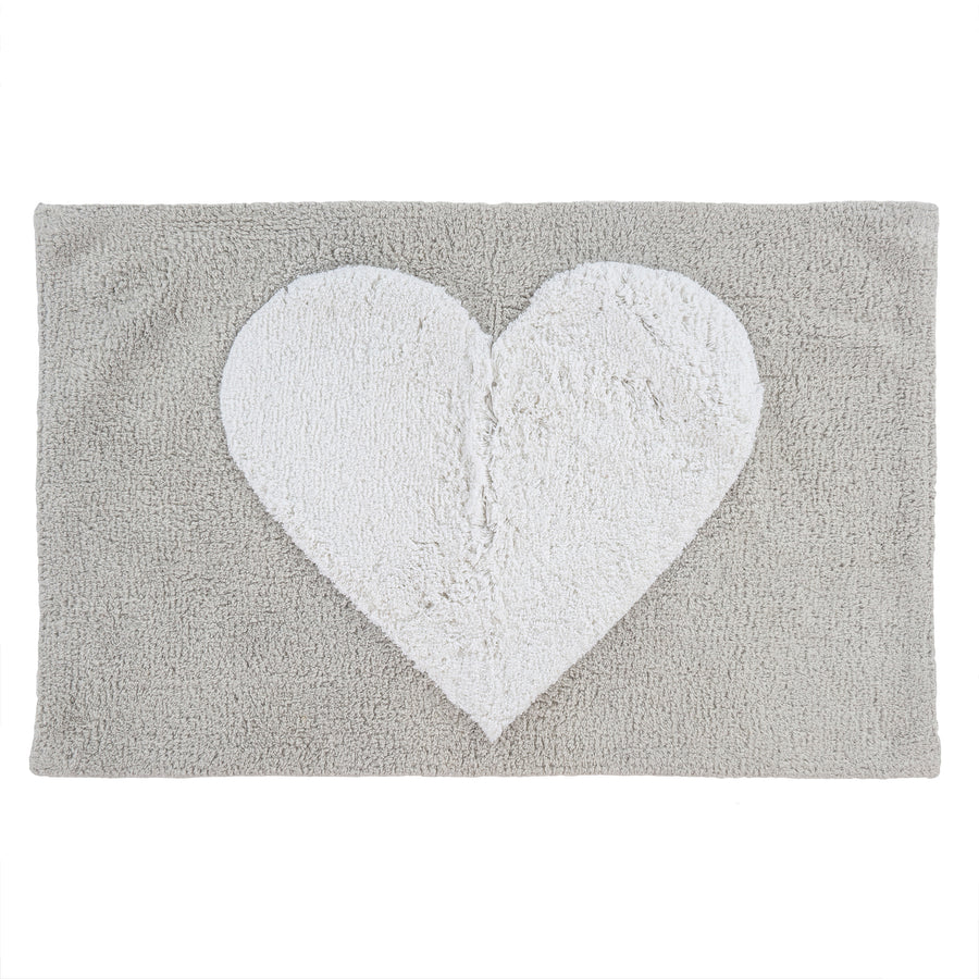 Heart Bath Mat - Grey
