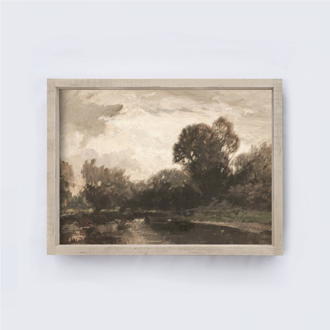 Vintage Landscape Painting 8.5x7