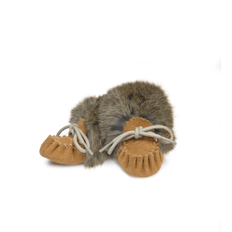 Baby Moccasin- Fur Collar + Insole- Moka