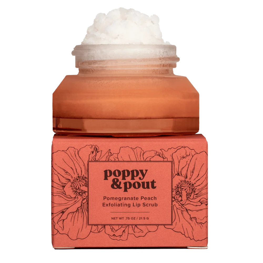 Poppy + Pout Lip Scrub Pomegranate Peach