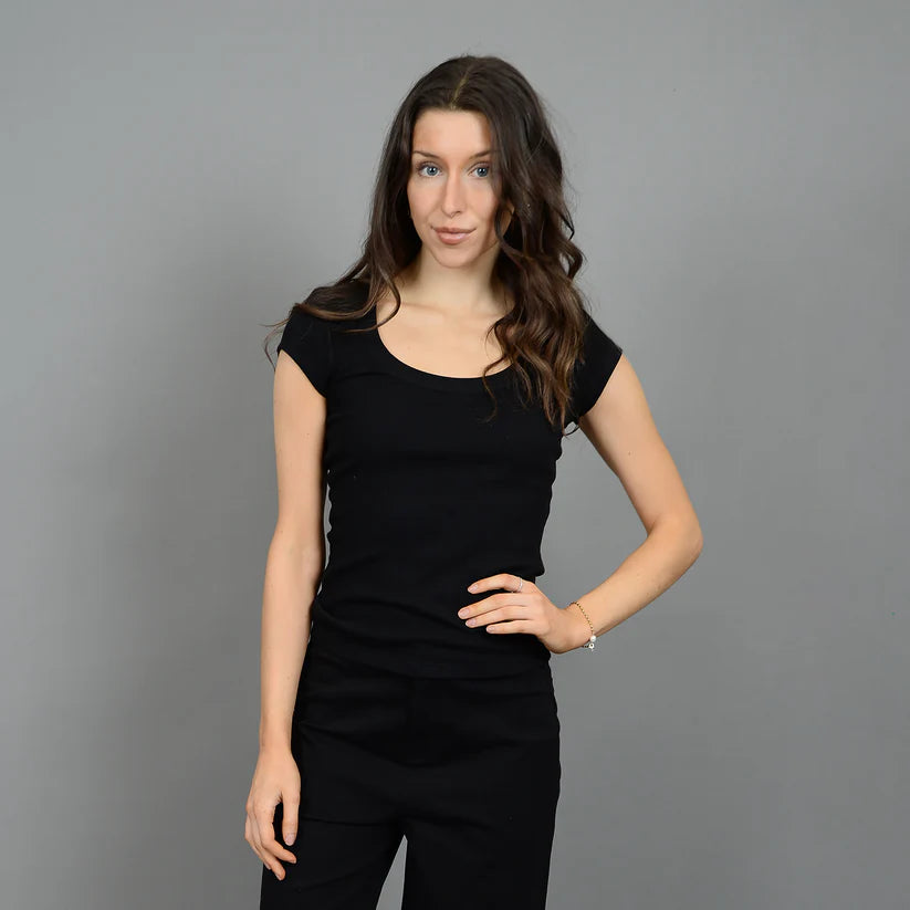 The Everyday Ribbed Tee - Black