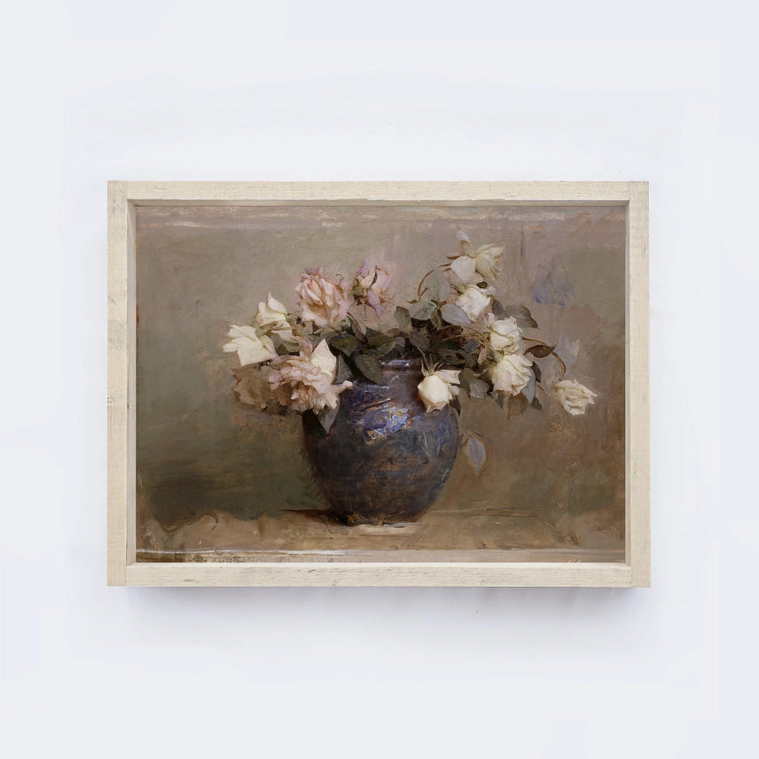 Vintage Roses Art - Farm House Wash