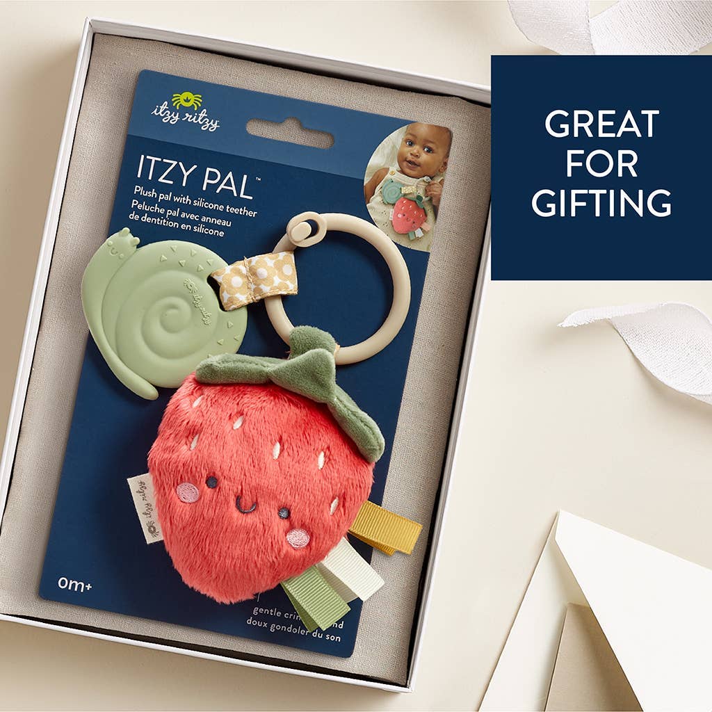 Itzy Pal™ Plush + Teether: Strawberry