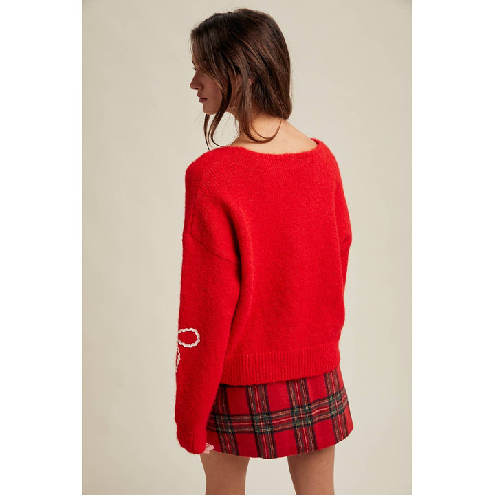 Bow Drop Shoulder Sweater