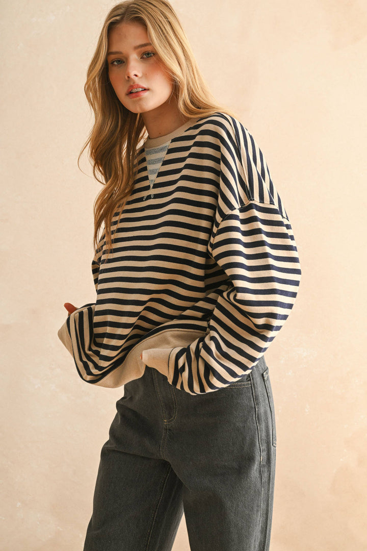 Riviera Striped Crewneck