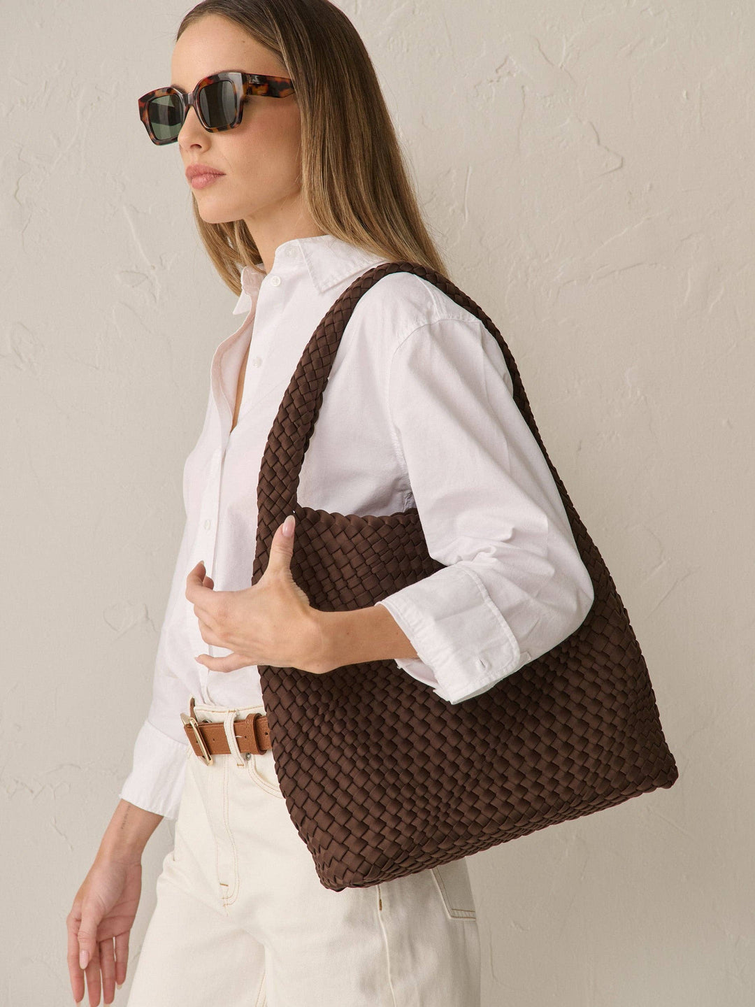 Woven Tote Bag - Brown