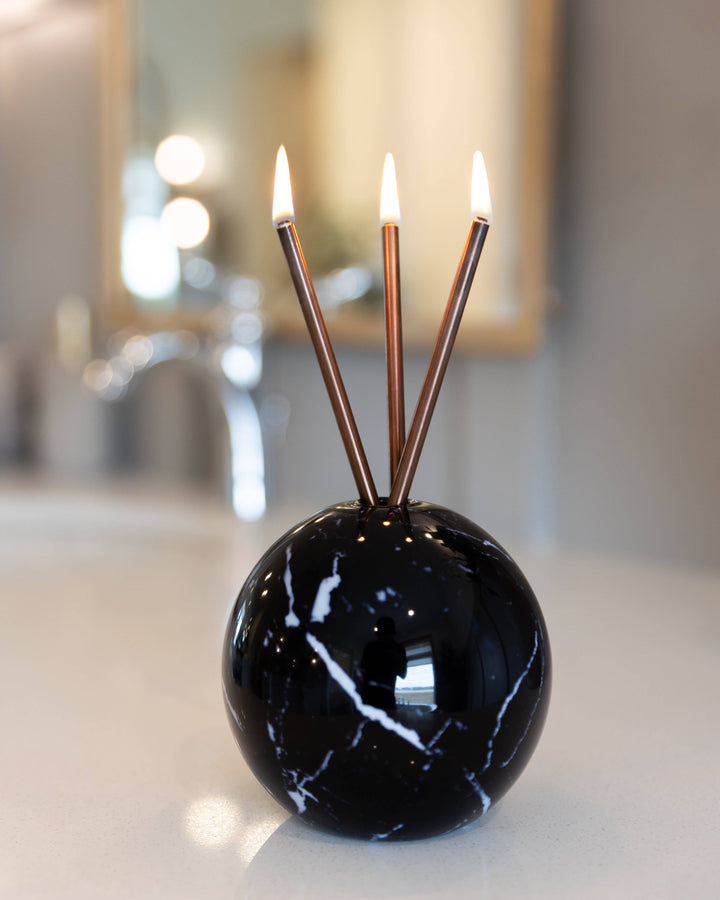 Neva Vase, Black Marble