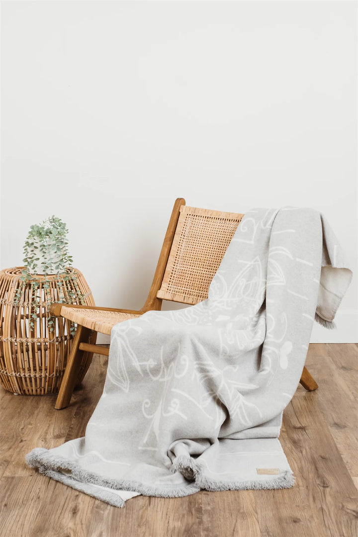 Mini Tipi Birch Bark Indigenous Reversible Blanket