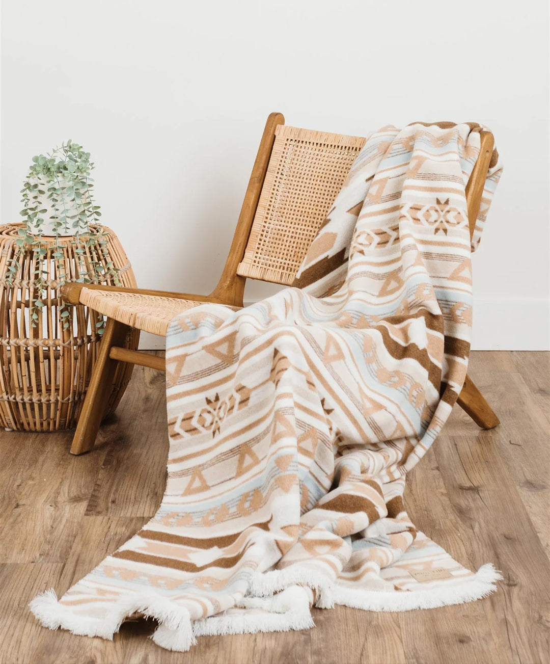 Mini Tipi Sand Indigenous Reversible Blanket