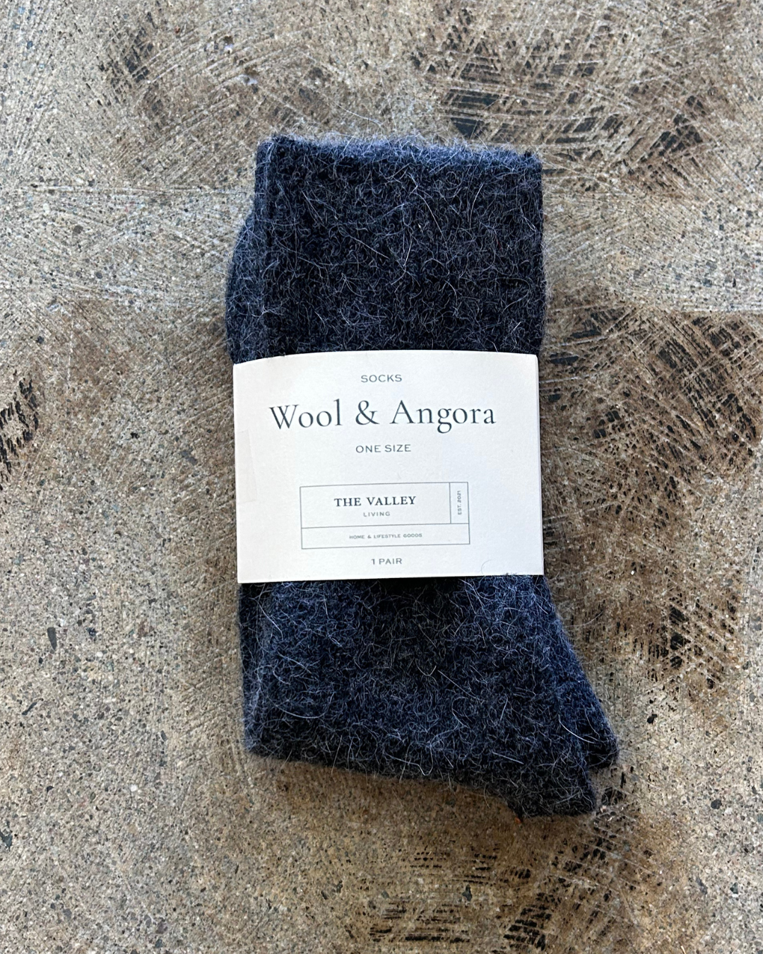 Women's Wool & Angora Crew Socks – Charcoal Grey