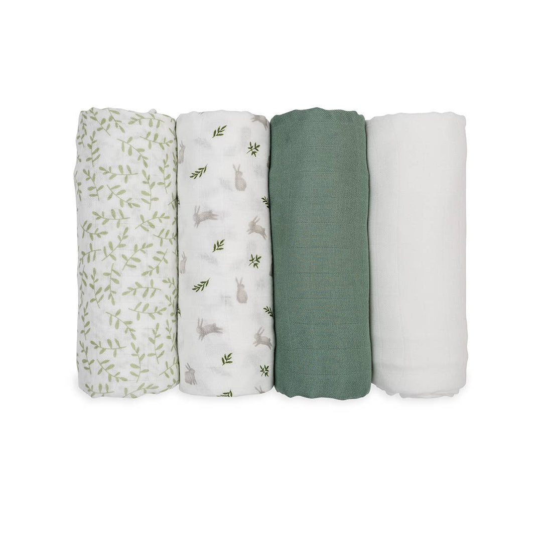 4 Pack Bamboo Muslin Swaddle Blankets– Fern & Bunnies