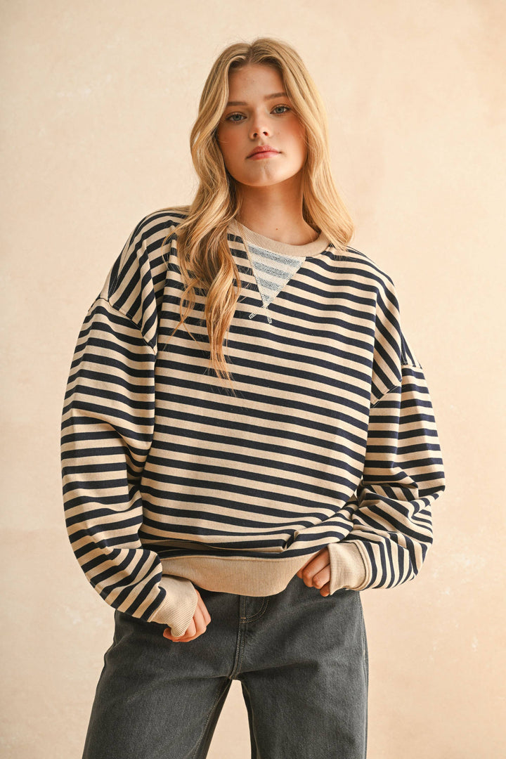 Riviera Striped Crewneck