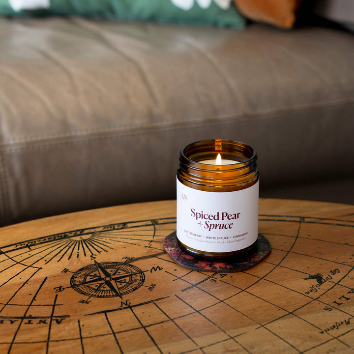 Spiced Pear + Spruce | Canadian Beeswax Candle