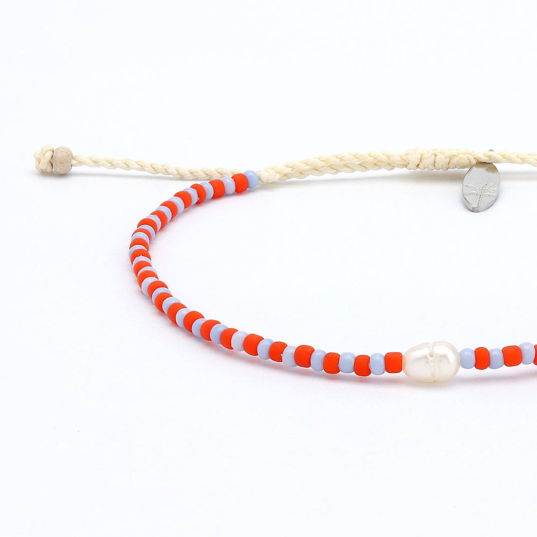 Mutiara Dainty Beaded Bracelet: Pink & Blue