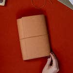 Refillable Notebook Folio - Saddle Brown Trifold