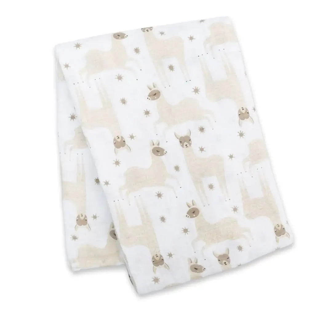 Muslin Swaddle Blanket – Llama 