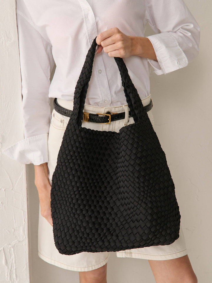 Woven Tote Bag - Black