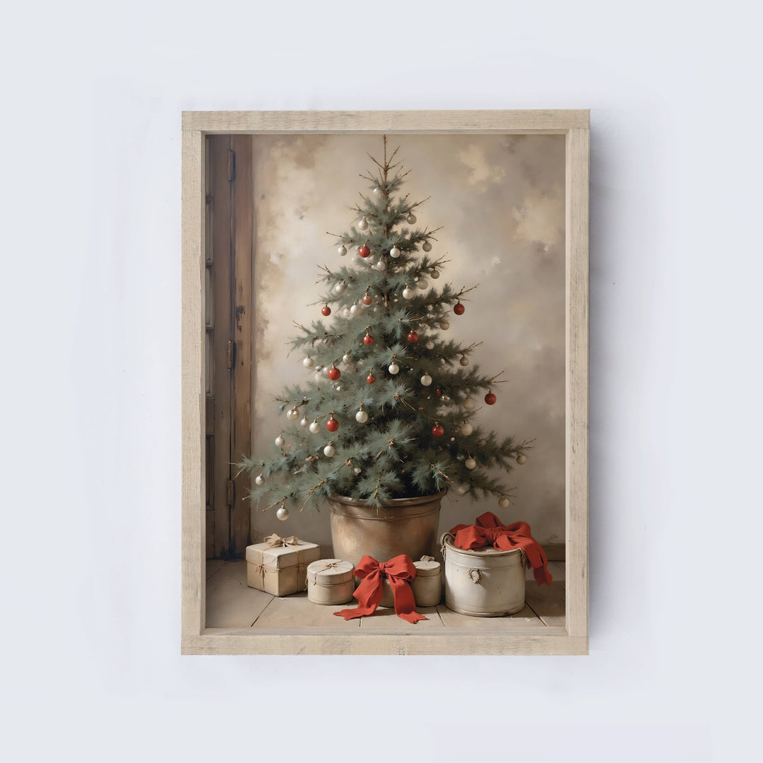Vintage Christmas Tree Wall Art