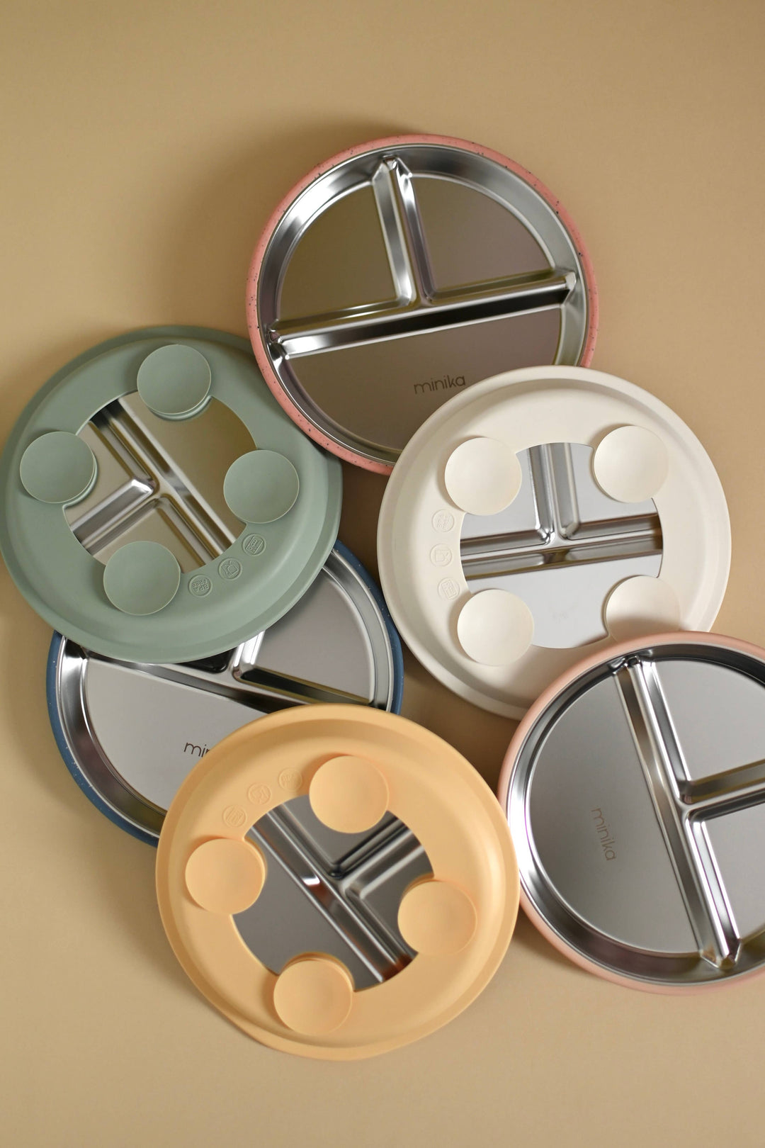 Stainless & silicone suction plate - Sage