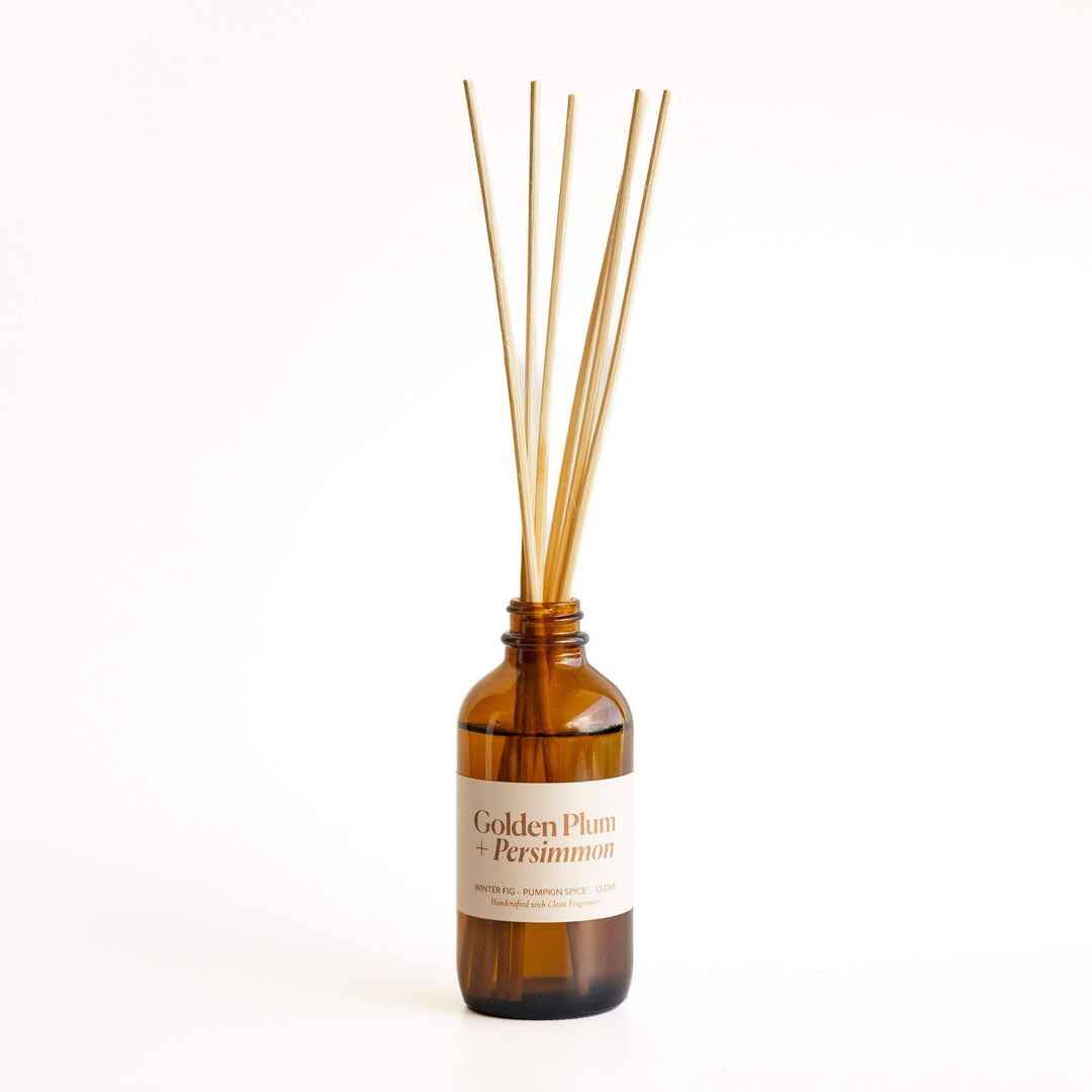 Golden Plum + Persimmon | Clean Reed Diffuser: Diffuser Set (with box + reeds)