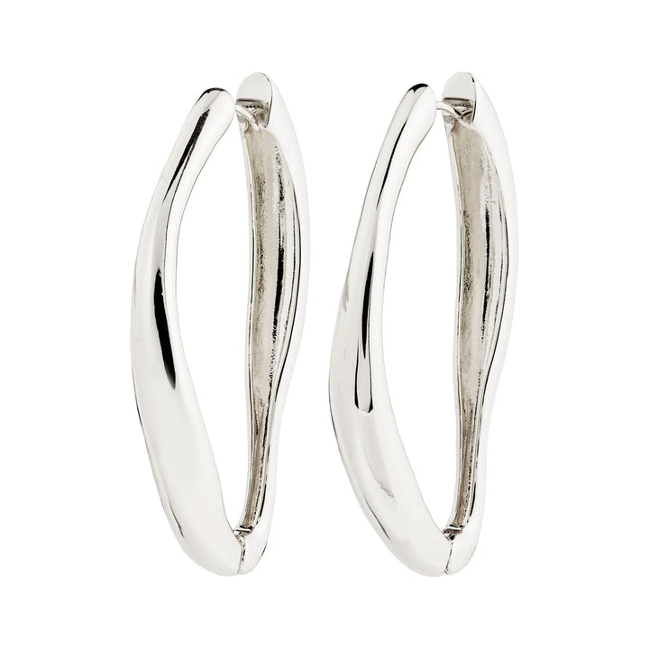 Dune Large Hoop Earrings - Silver