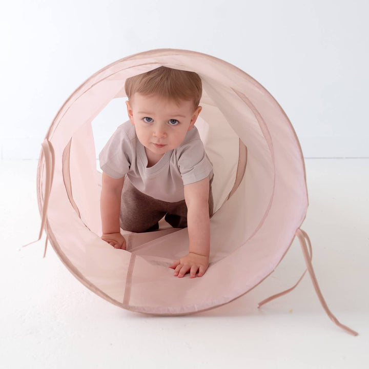 Kids Play Tunnel with Recycled Fabric: Terrazzo Beige