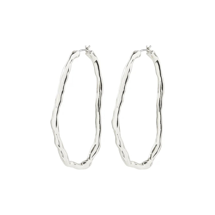 Light recycled large hoops - Silver