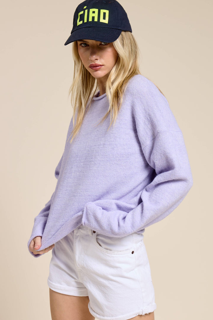 Essential Pullover Sweater Top: Blueberry