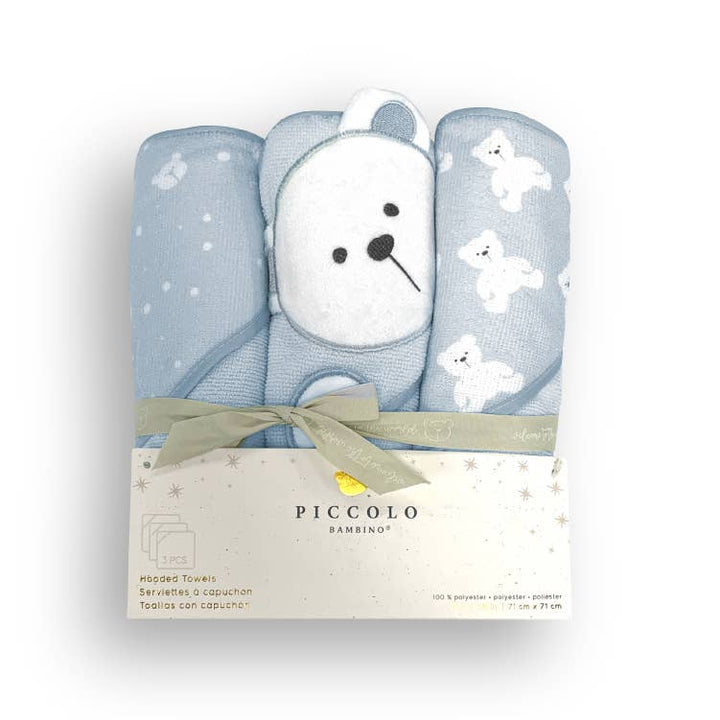 3 Pack Hooded Towels One Size |  28" X 28"- Blue