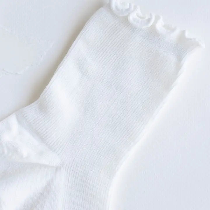 Wednesday Ruffle Socks- White