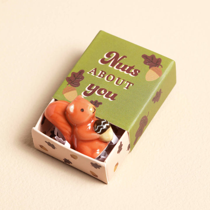 Tiny Matchbox Ceramic Tokens: Squirrel