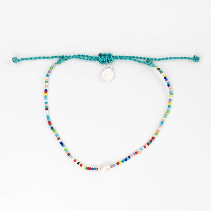 Matira Freshwater Pearl Beaded Anklet: Multi-Colored