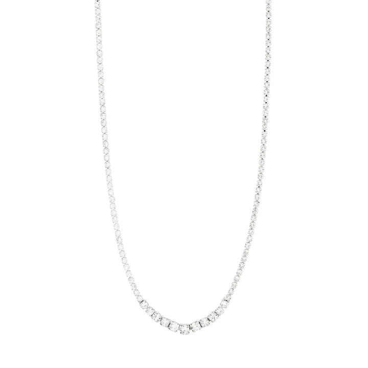 Sky Tennis Crystal Necklace - Silver
