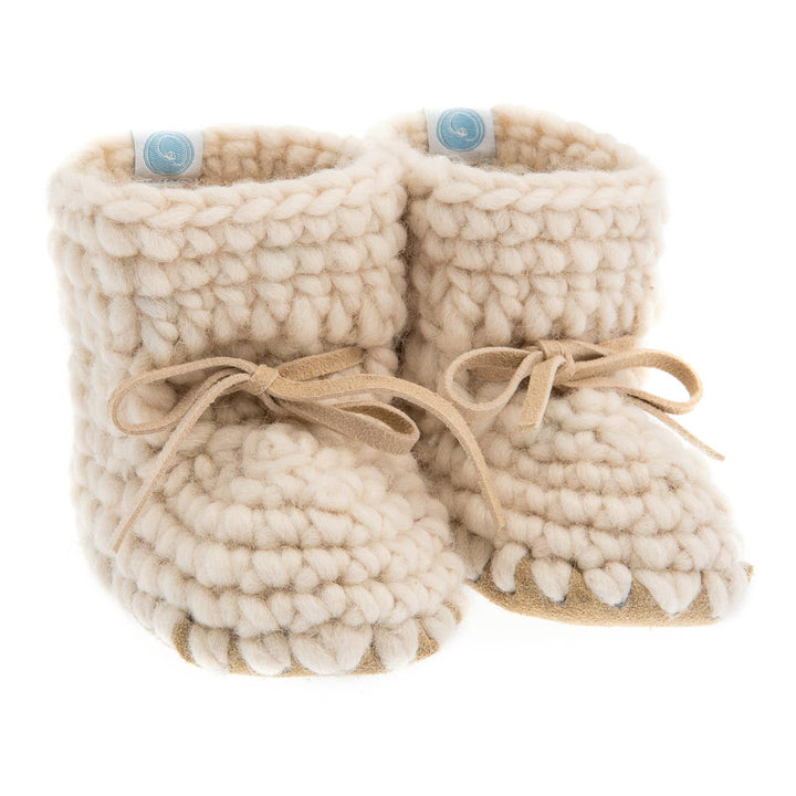 BABY BOOTIES - SWEATER MOCCS - IVORY