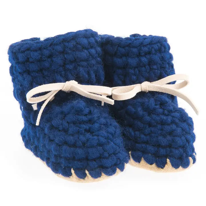 BABY BOOTIES - SWEATER MOCCS - NAVY