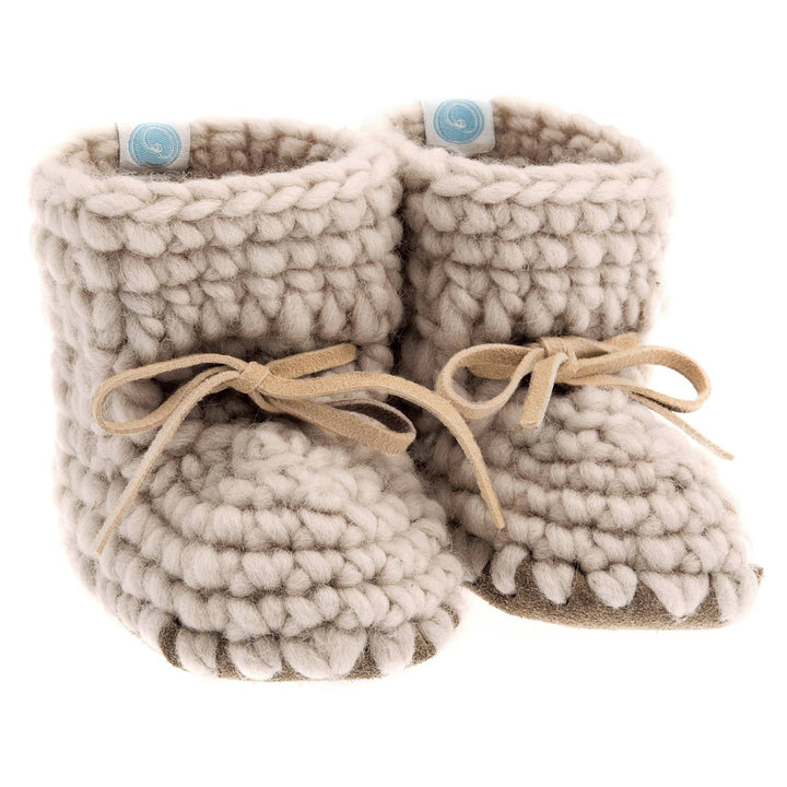 BABY BOOTIES - SWEATER MOCCS - OATMEAL
