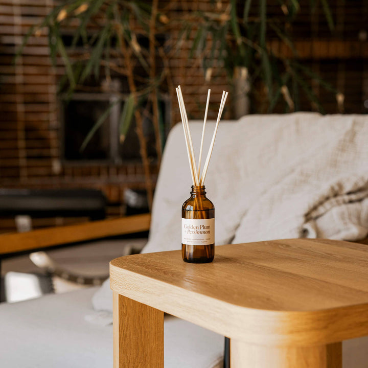 Golden Plum + Persimmon | Clean Reed Diffuser: Diffuser Set (with box + reeds)