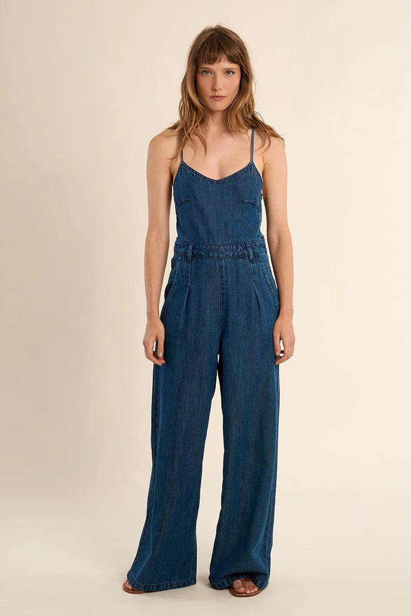 The Mercer Denim Jumpsuit - Denim Blue