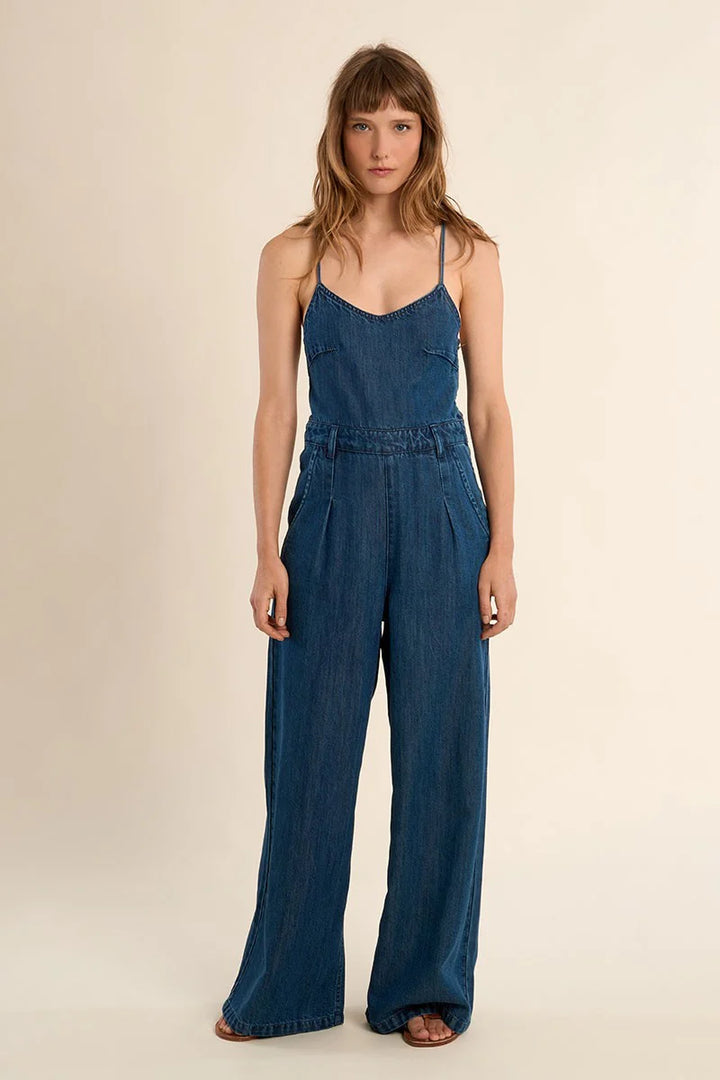 The Mercer Denim Jumpsuit - Denim Blue