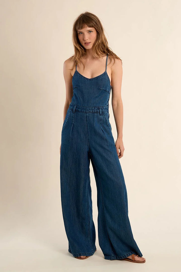 The Mercer Denim Jumpsuit - Denim Blue