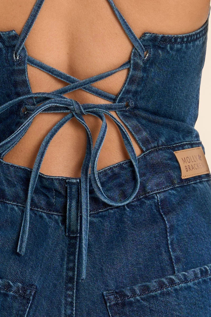The Mercer Denim Jumpsuit - Denim Blue
