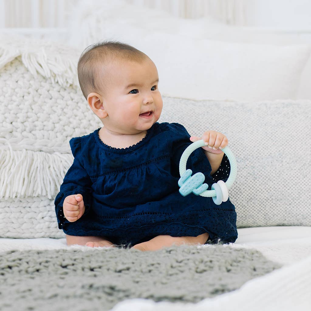Ritzy Rattle™ Silicone Teether Rattles: Rainbow