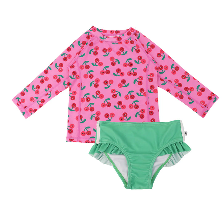 Cherry Rashguard + Bikini Bottom