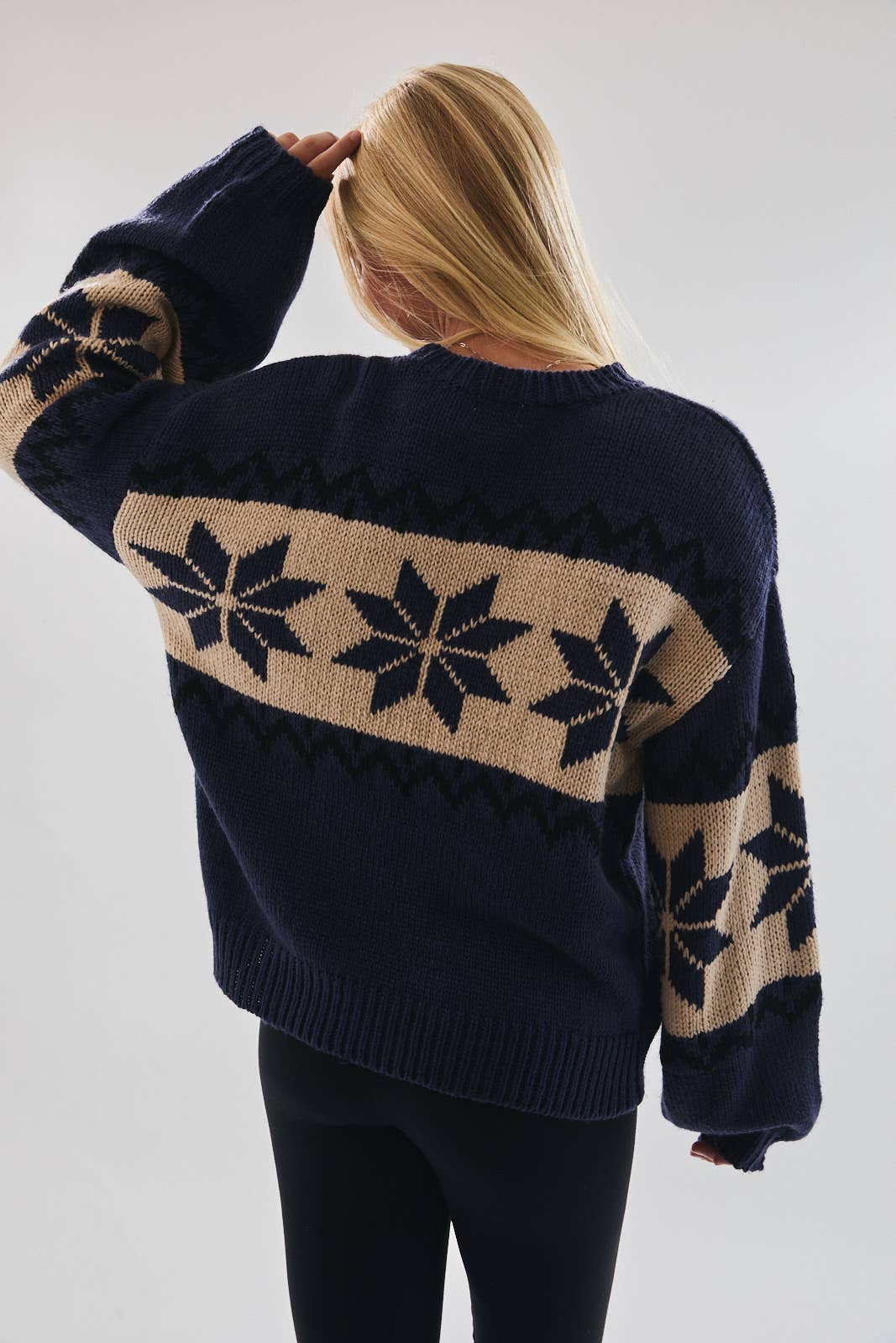 Nordic Knit Sweater - Navy